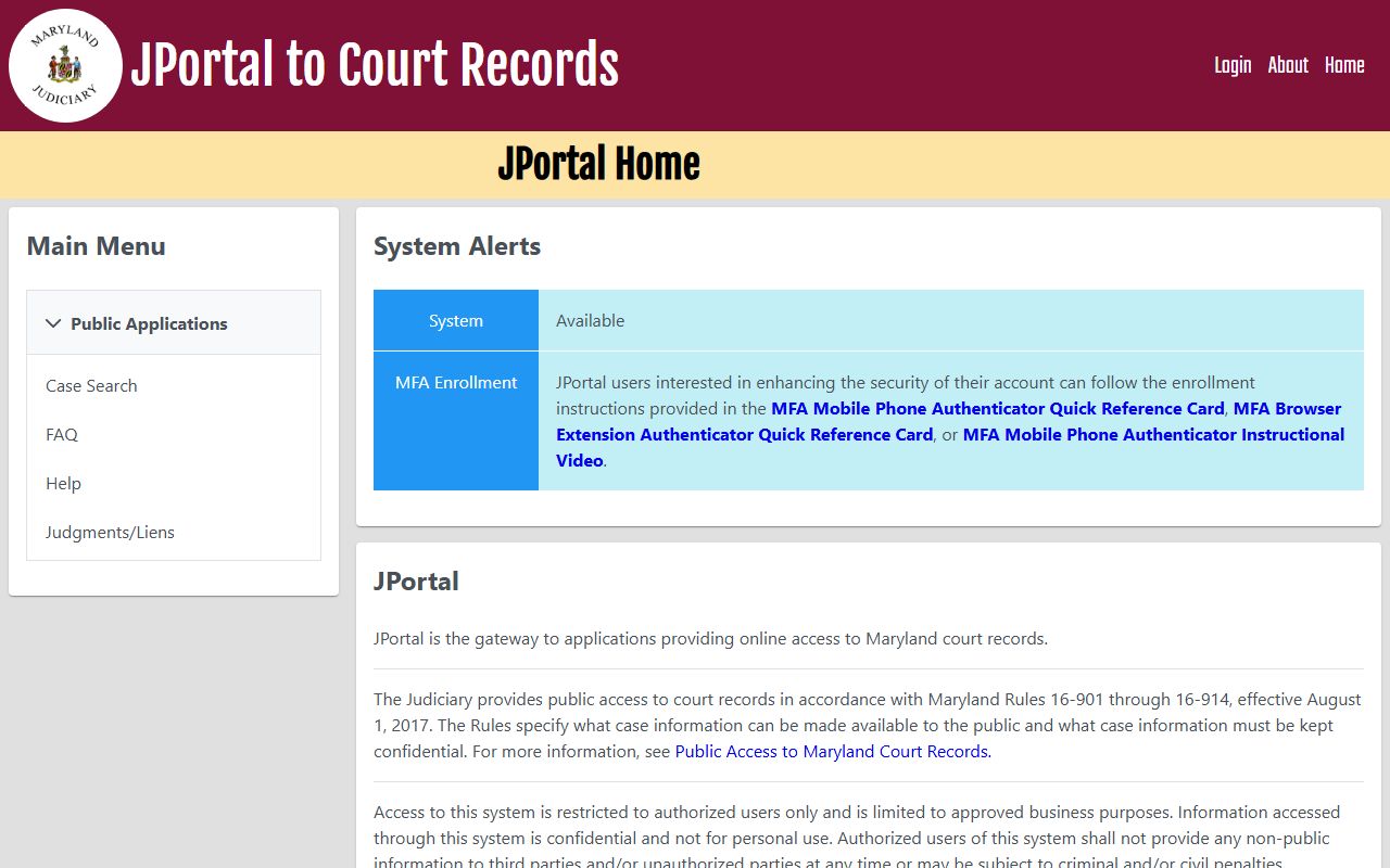 Harford County court records Maryland Judiciary portal